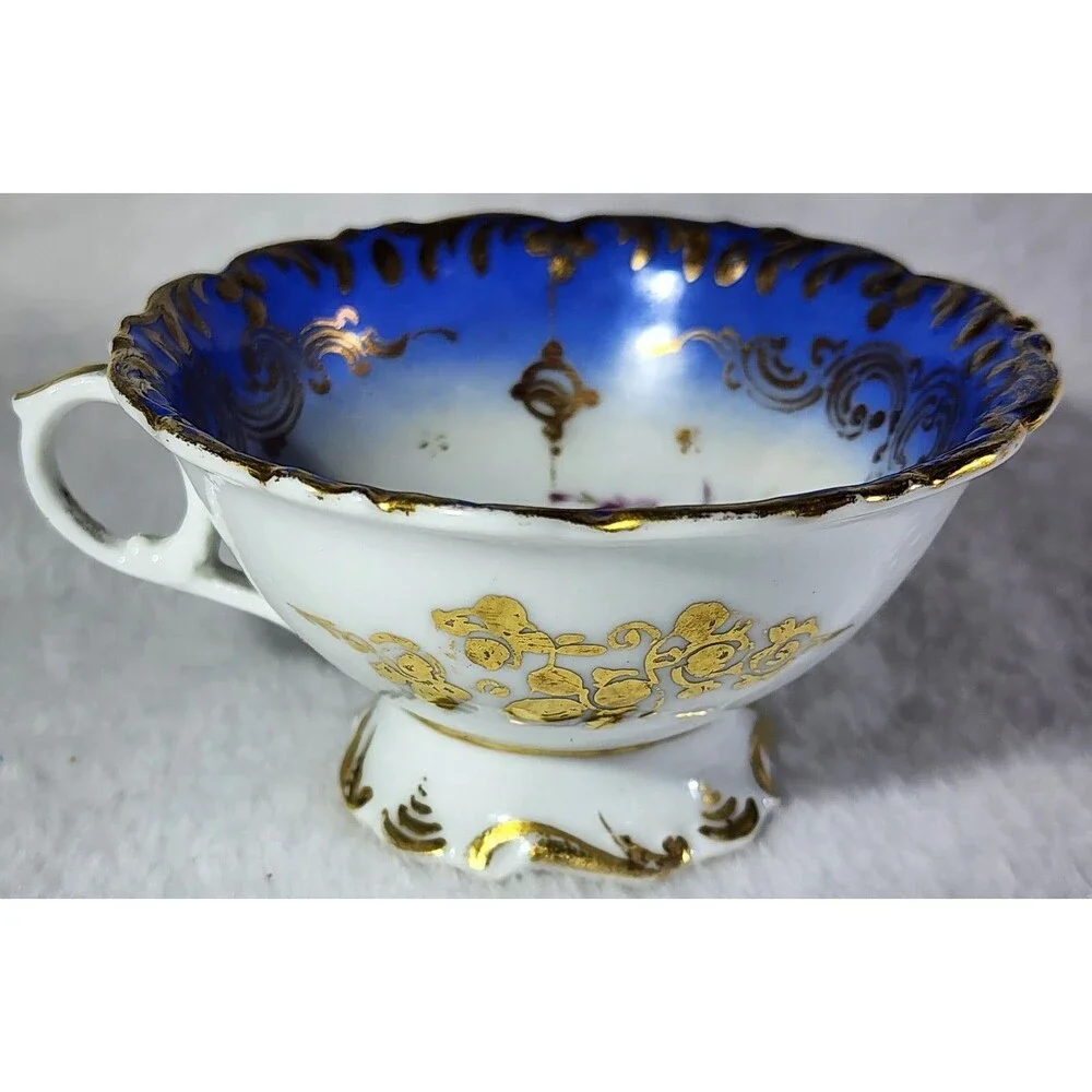 Royal Blue Teacup And Saucer
